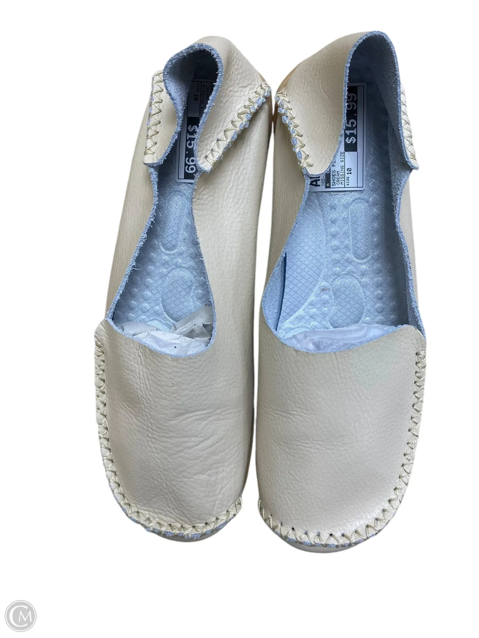 Shoes Flats By Clothes Mentor In Cream, Size: 10
