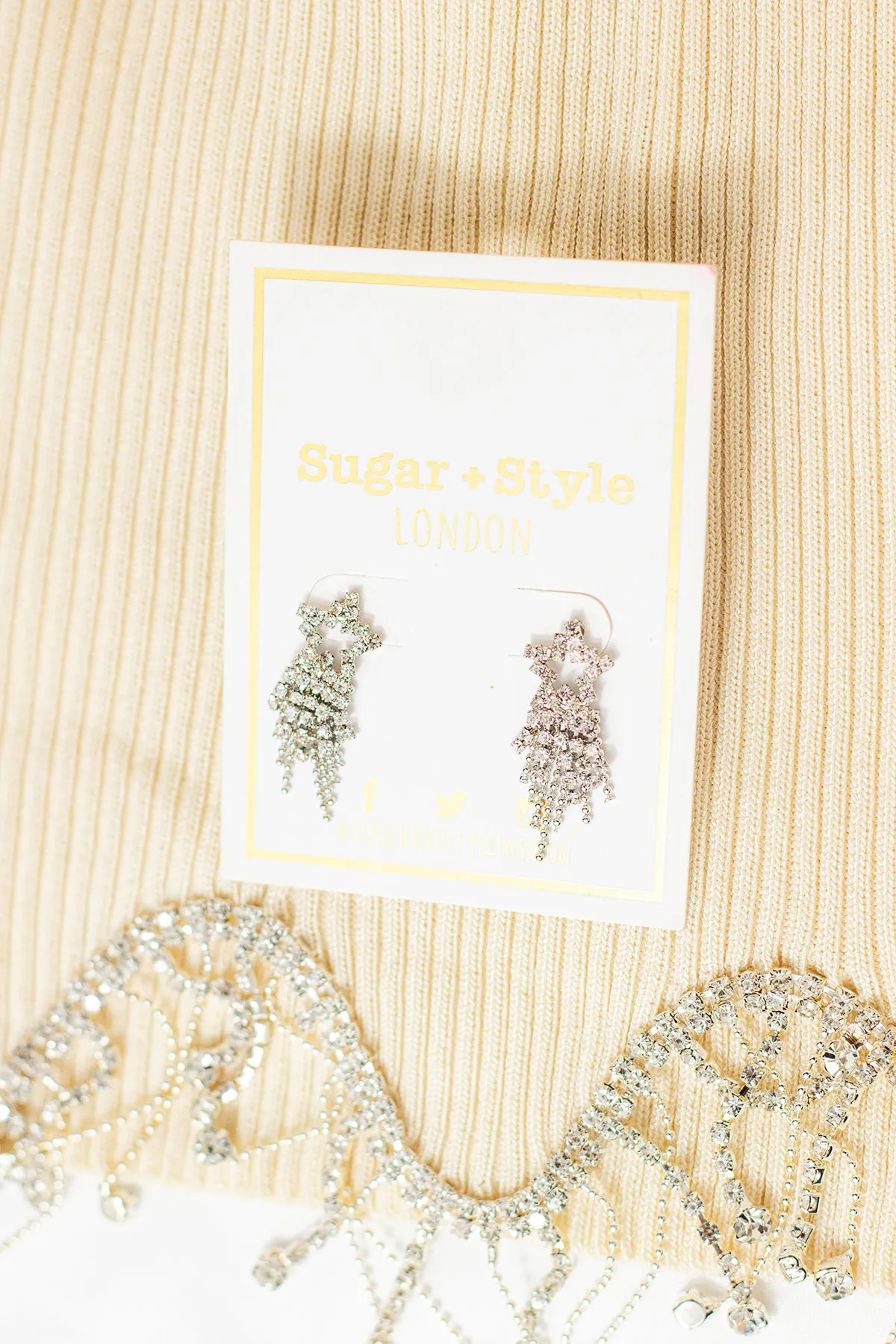 Shooting Star Dangle Diamante Earrings