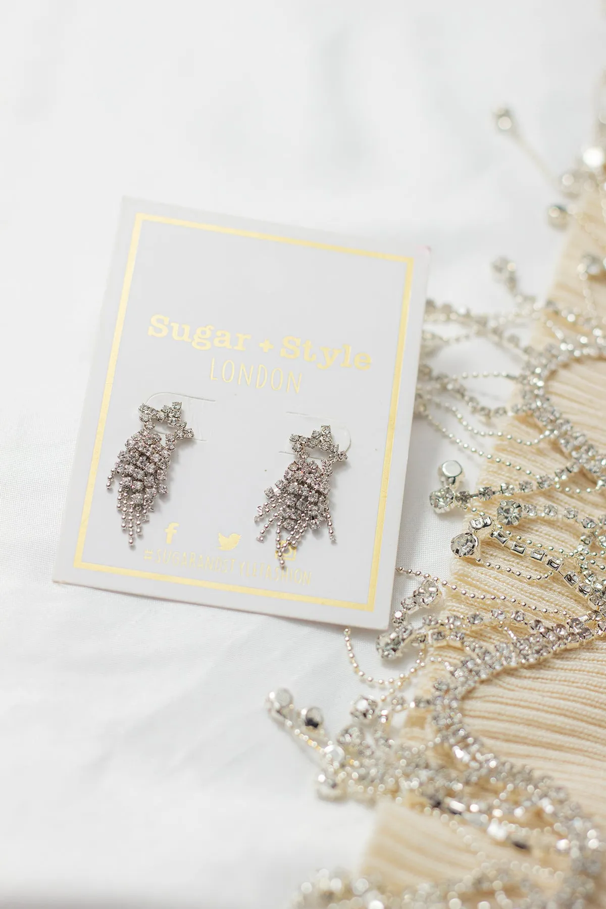 Shooting Star Dangle Diamante Earrings
