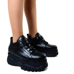 Sneakers Platform in vera Pelle