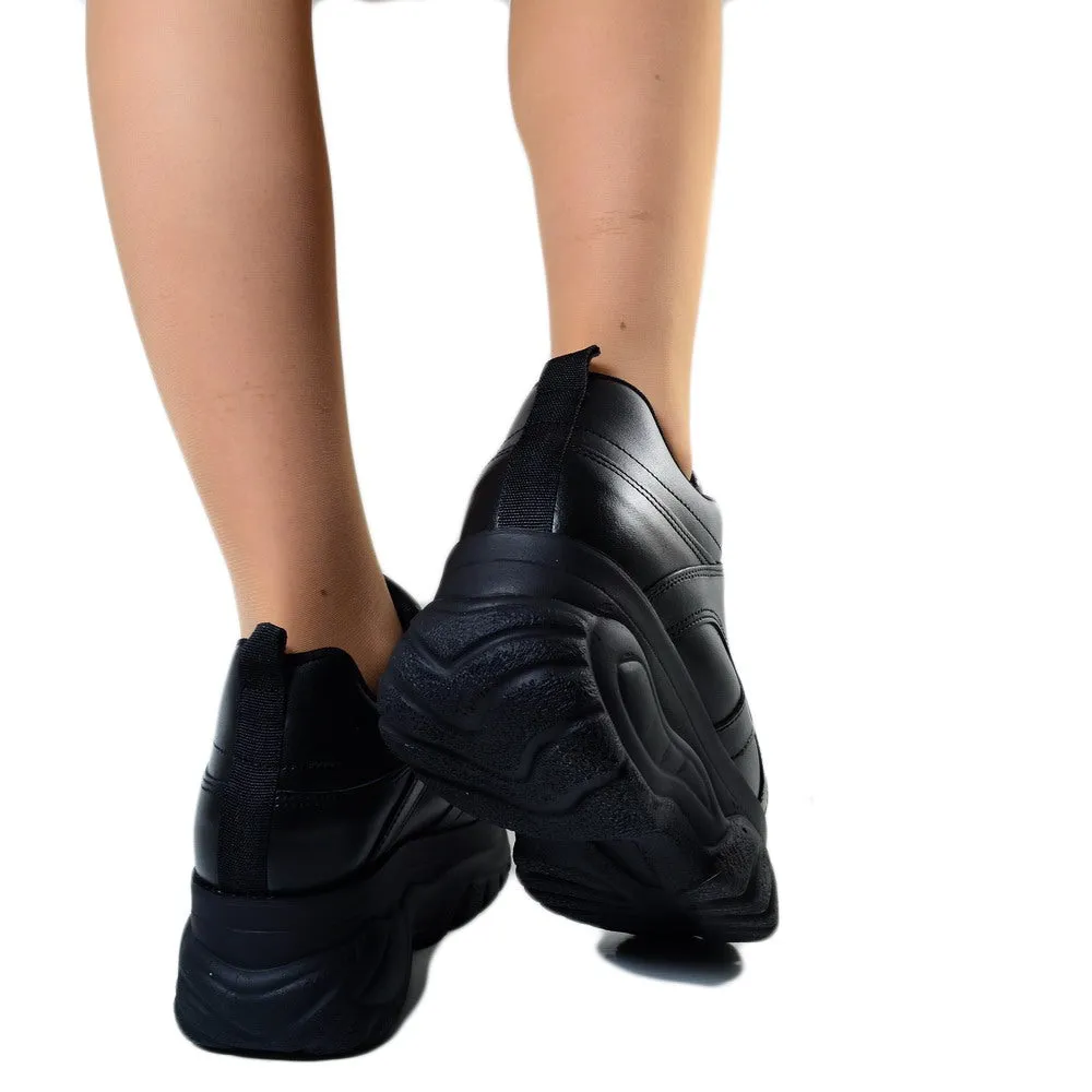 Sneakers Platform in vera Pelle