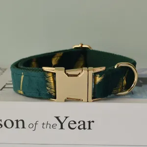 Sparkle With Green: Personalized Pet Bow Collar And Leash