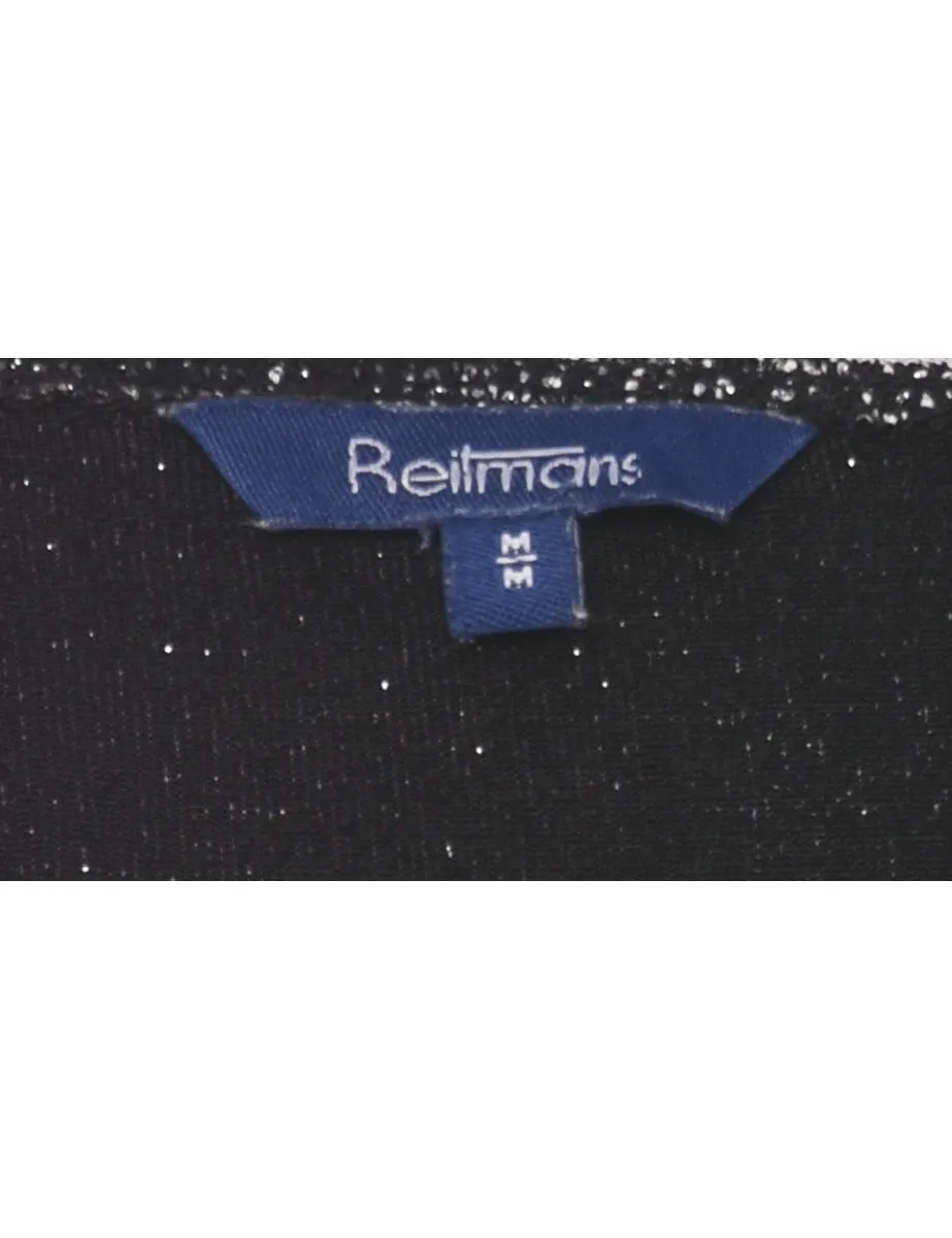 Sparkly Black Evening Top - M