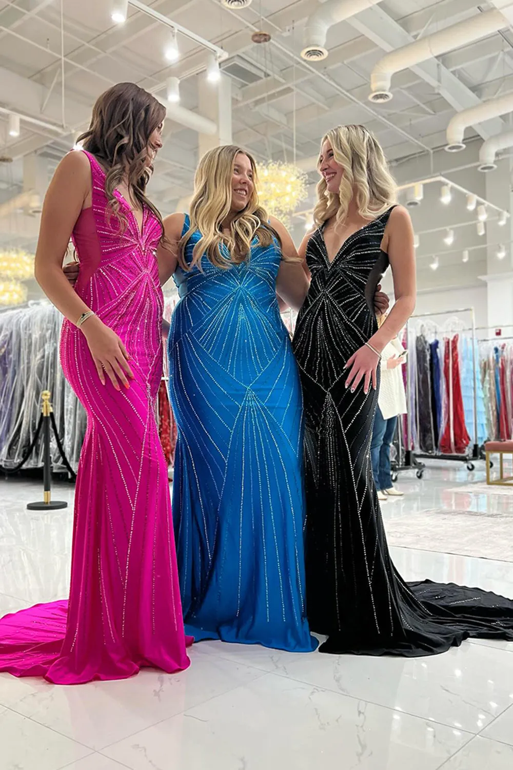 Sparkly Black Satin Beaded Mermaid Long Prom Dress