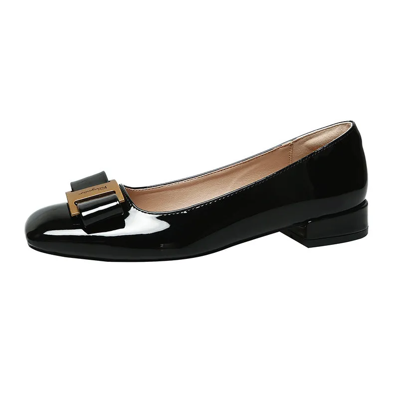 Square Toe Flats   Metal