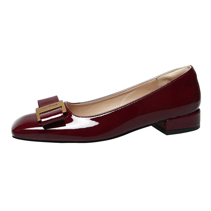 Square Toe Flats   Metal