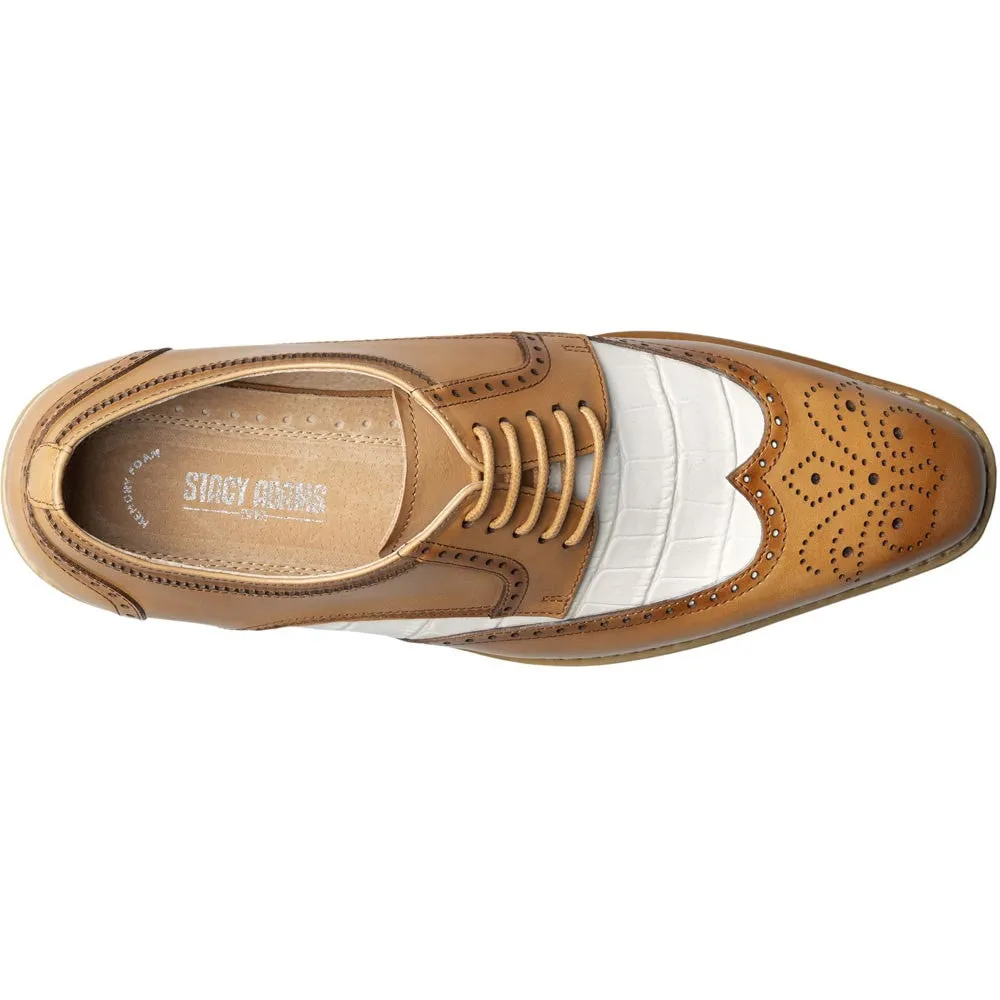 Stacy Adams Beaumont Wingtip Oxford in Nature and White