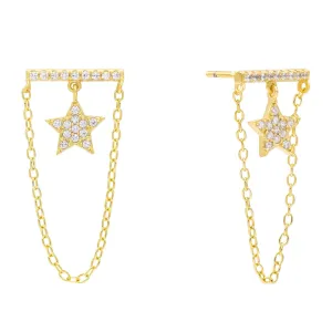 Star Bar Stud Earring