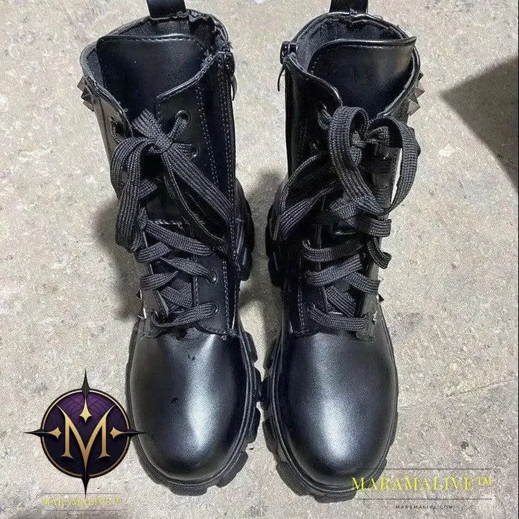 Studded Round Toe Boots Women's Plus Size Short Boots