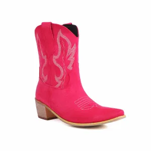 Suede Short Boots Cowboy Woman boots Boho Ankle boots