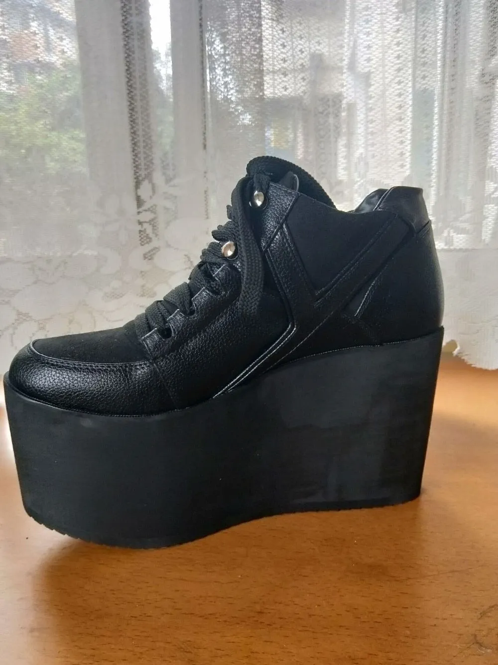 Super Stylish Women Ankle Boots Fashion Round Toe Wedges Boots Elegant Black Shoes Woman Plus US Size 4-15