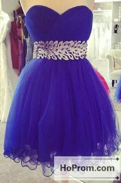 Sweetheart Purple Tulle A-Line Prom Dresses Homecoming Dresses