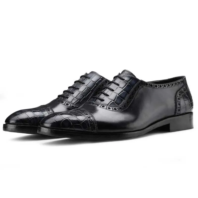 The Colombus Toecap Oxford In Blue