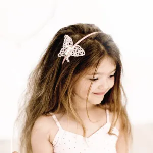 The Flutter Me Pink Butterfly Crystal Designer Headband