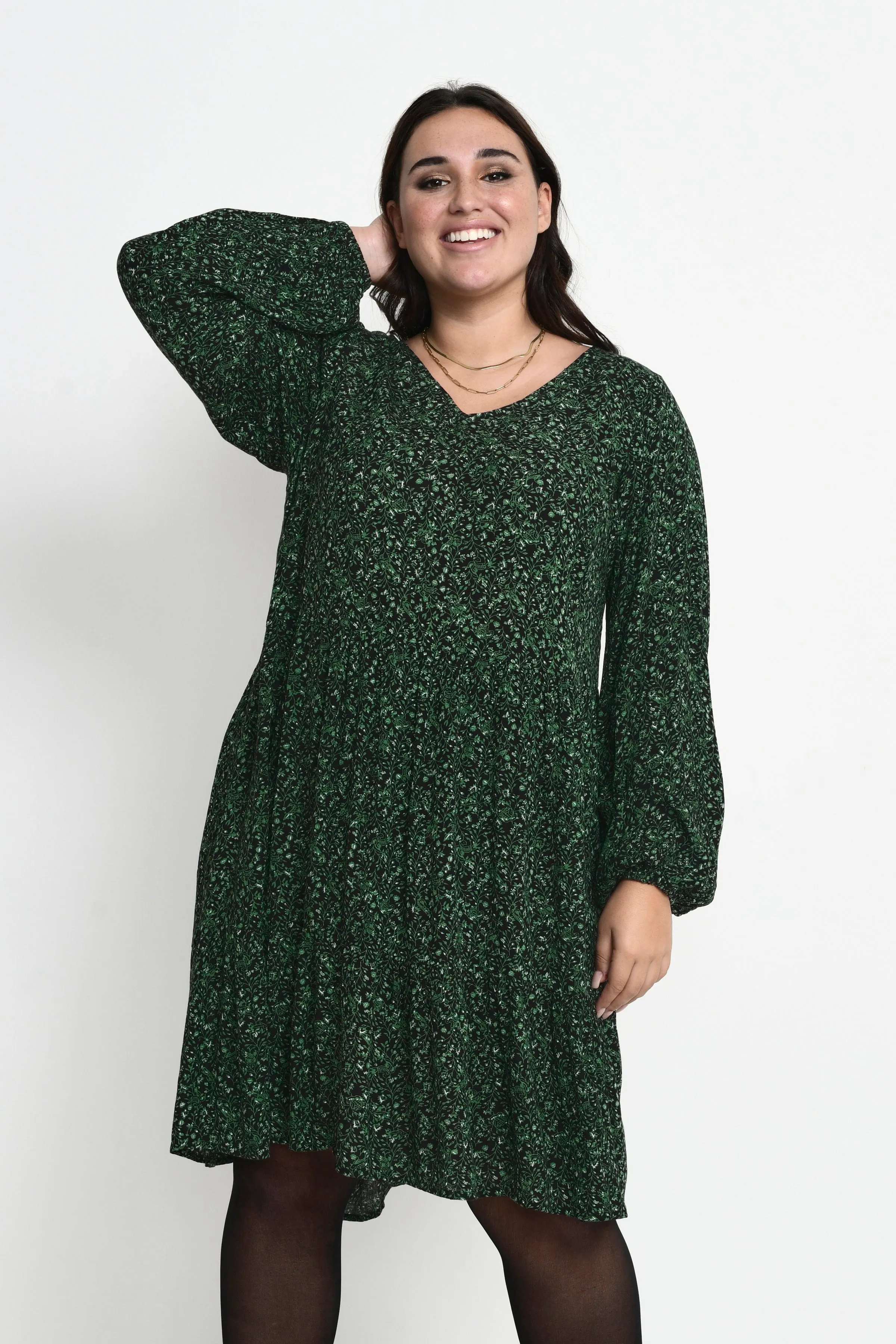 The Sama Dress - Forest Floral - PLUS