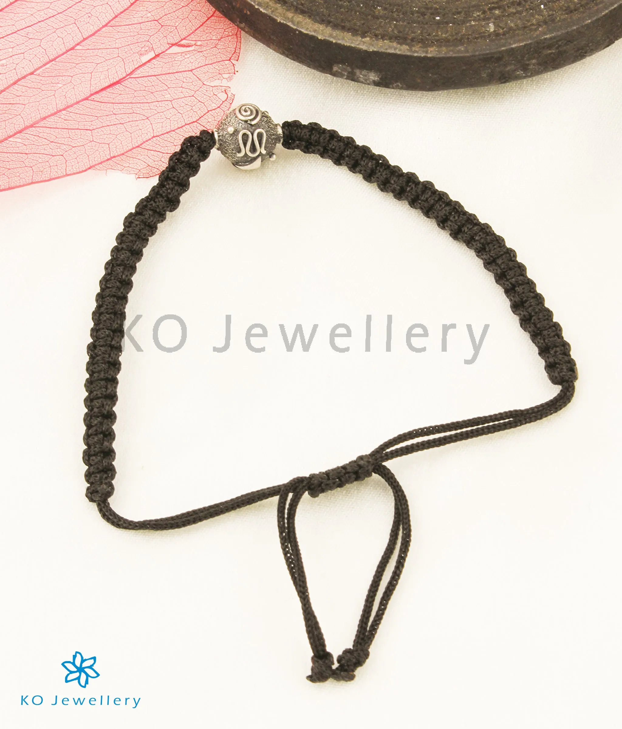 The Vidit Silver Black Thread Bracelet