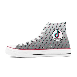 TikTok High Top Canvas Shoes - Gray TikTok sneakers