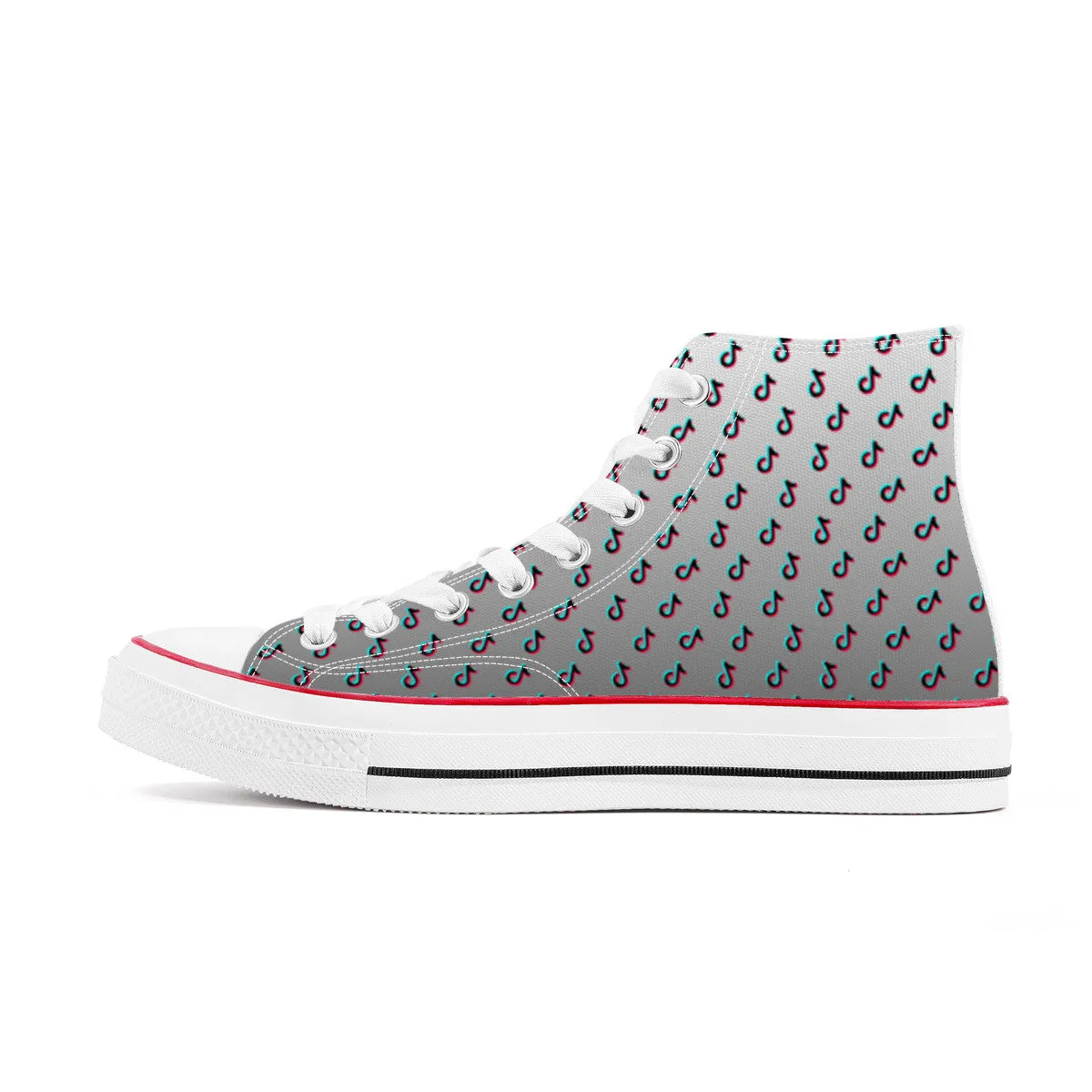 TikTok High Top Canvas Shoes - Gray TikTok sneakers