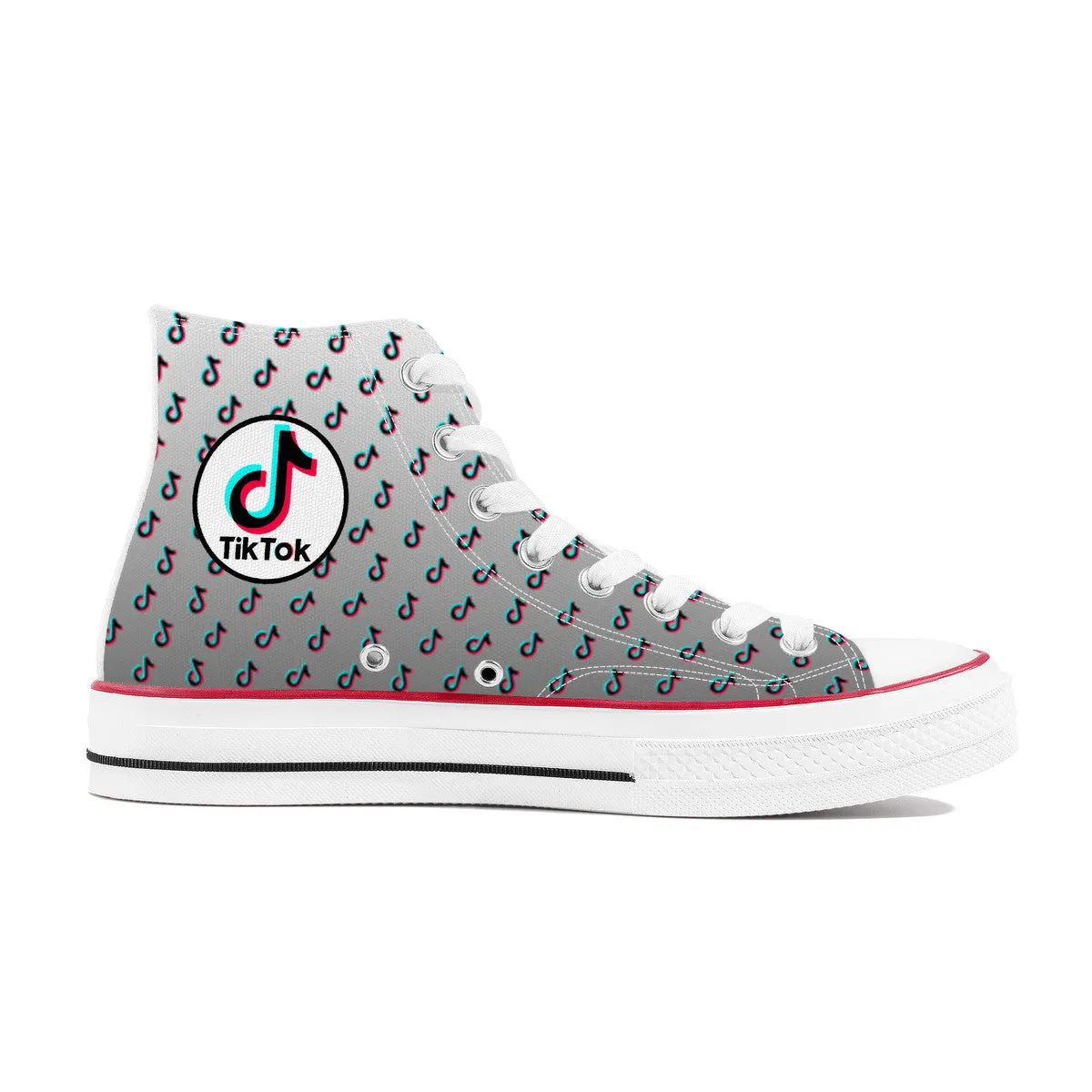 TikTok High Top Canvas Shoes - Gray TikTok sneakers