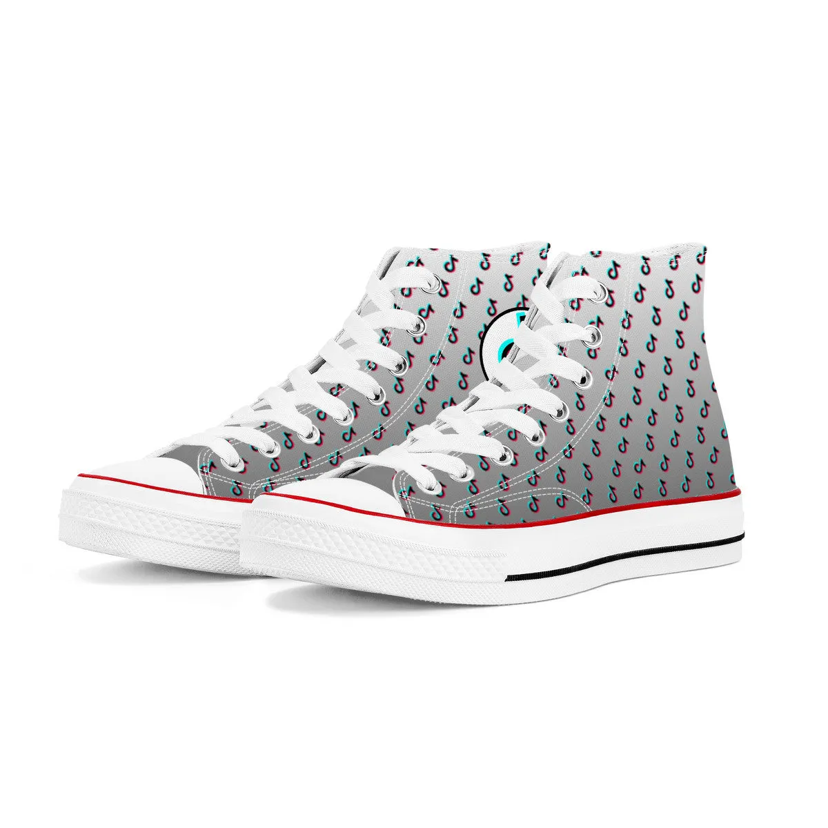 TikTok High Top Canvas Shoes - Gray TikTok sneakers