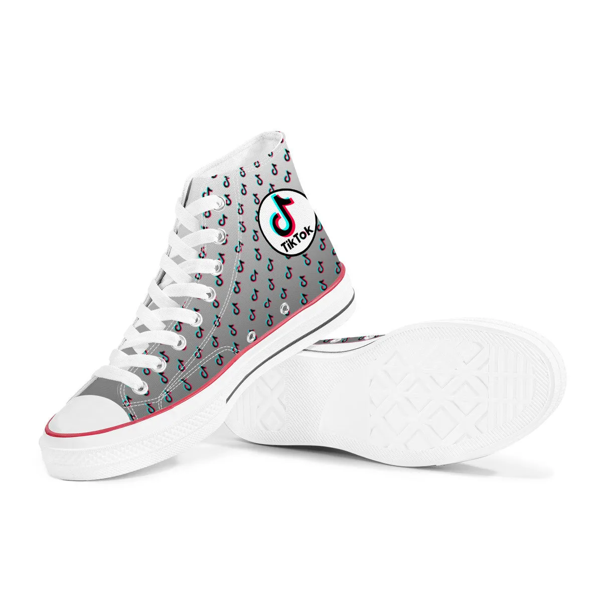 TikTok High Top Canvas Shoes - Gray TikTok sneakers