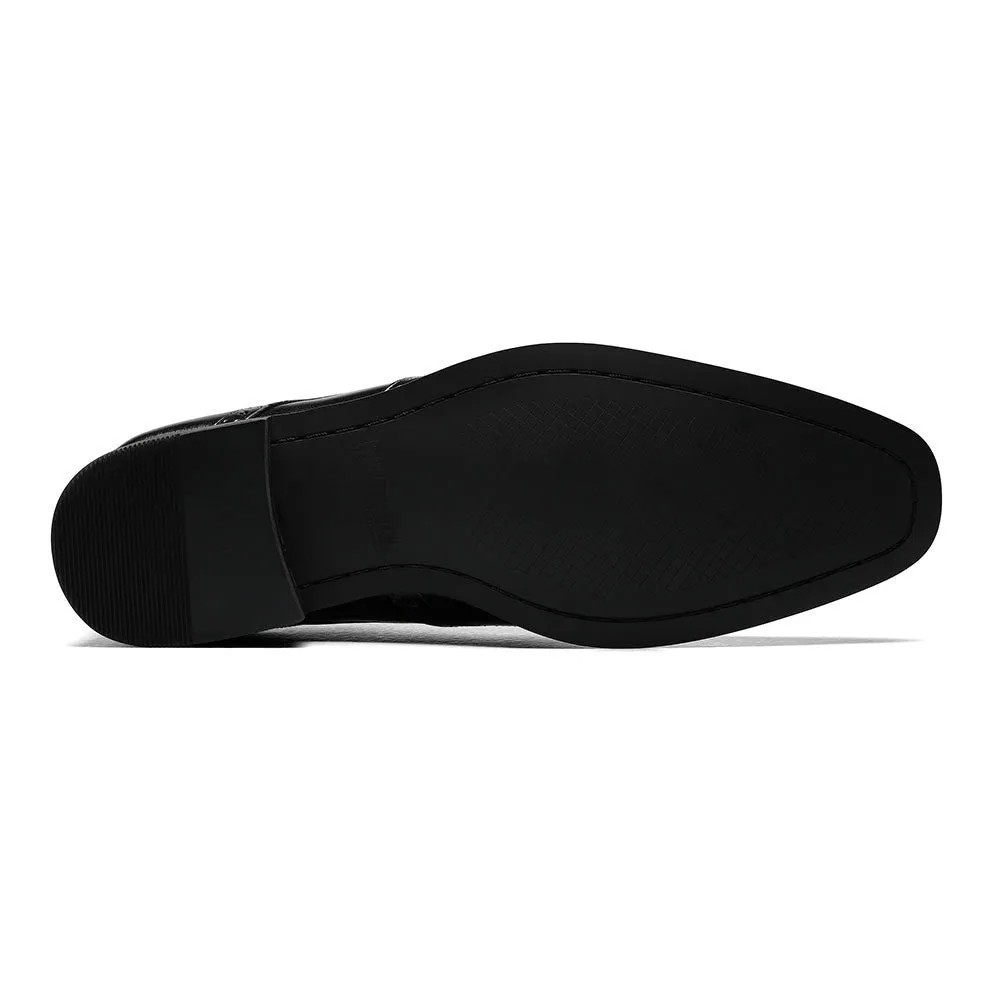 Tinsley Black Buffalo Leather Wingtip Oxfords by Stacy Adams