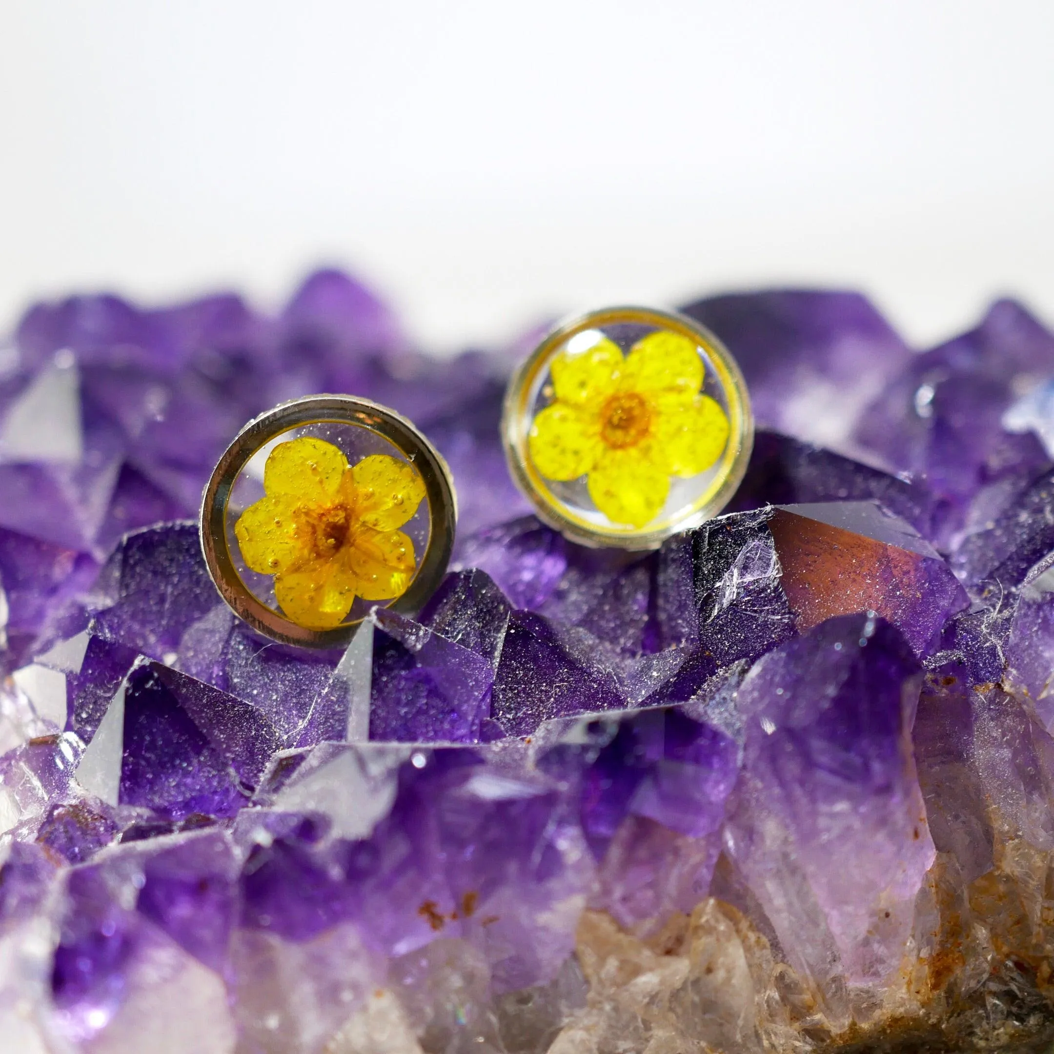Tiny Yellow flower studs