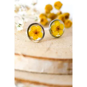 Tiny Yellow flower studs