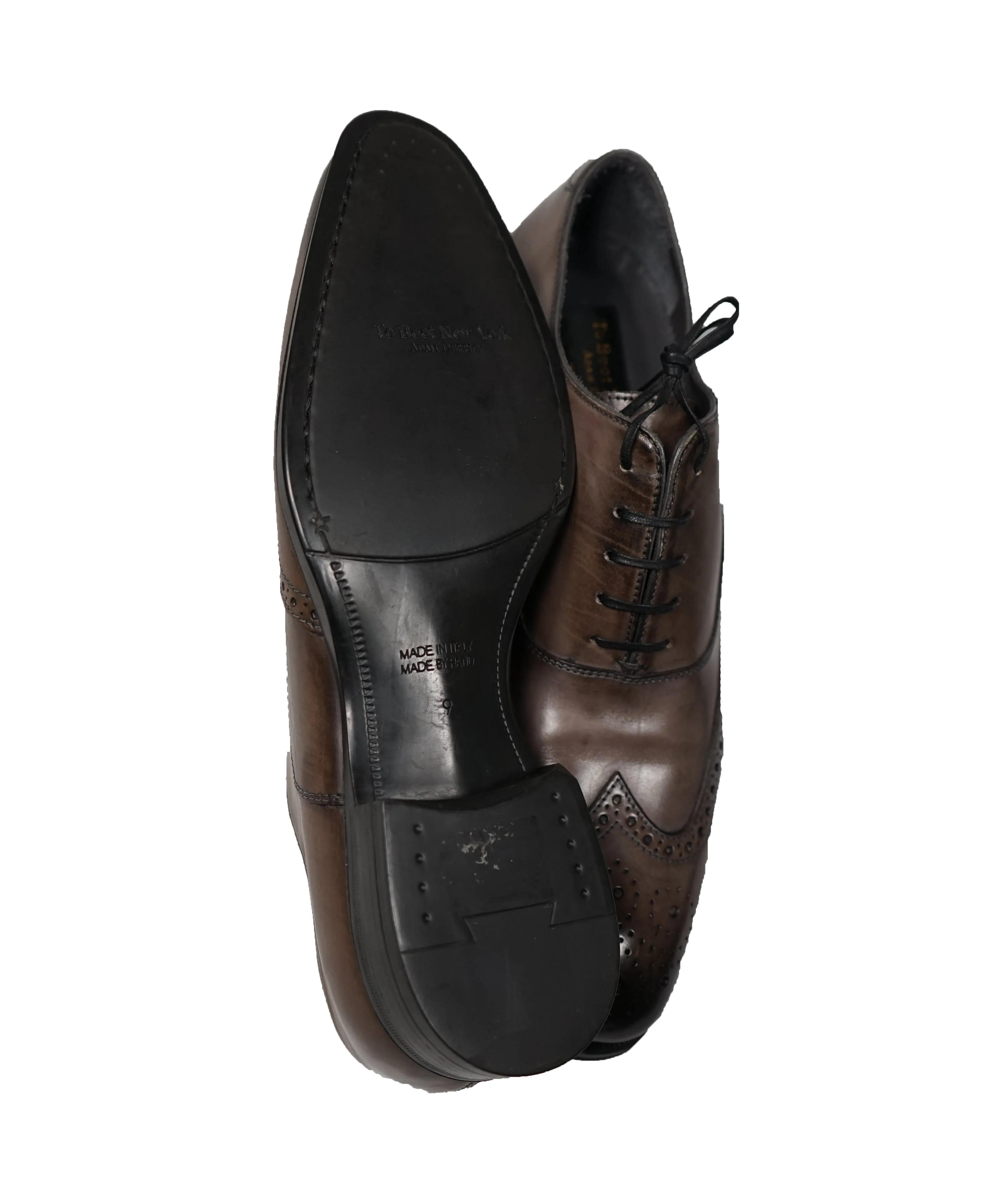 TO BOOT NEW YORK - BURNS Brogue Wingtip Oxfords Burnt Tips - 9