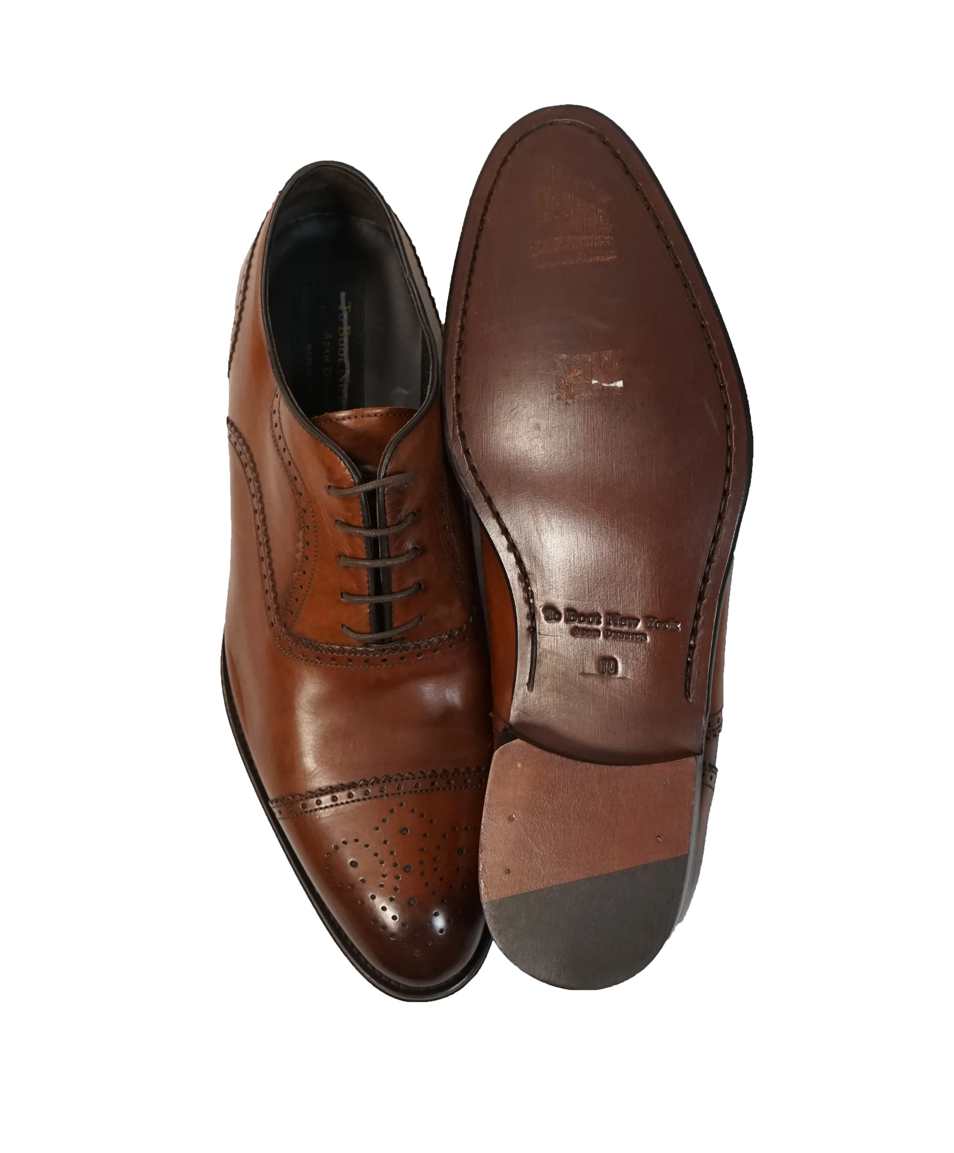TO BOOT NEW YORK - “Capote” Cap-toe Brown Oxfords - 10