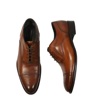 TO BOOT NEW YORK - “Capote” Cap-toe Brown Oxfords - 10