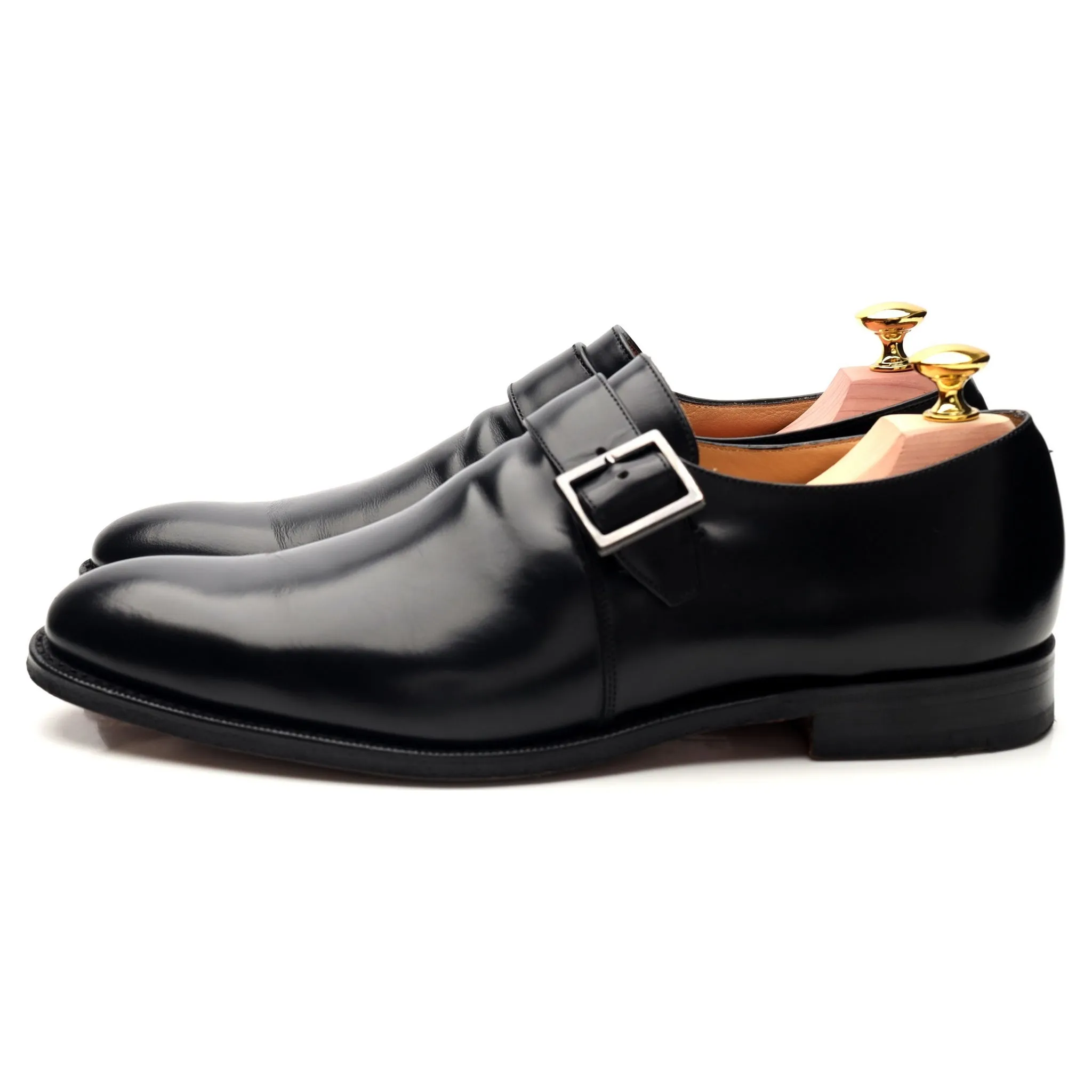 'Tokyo' Black Leather Monk Strap UK 7.5 F