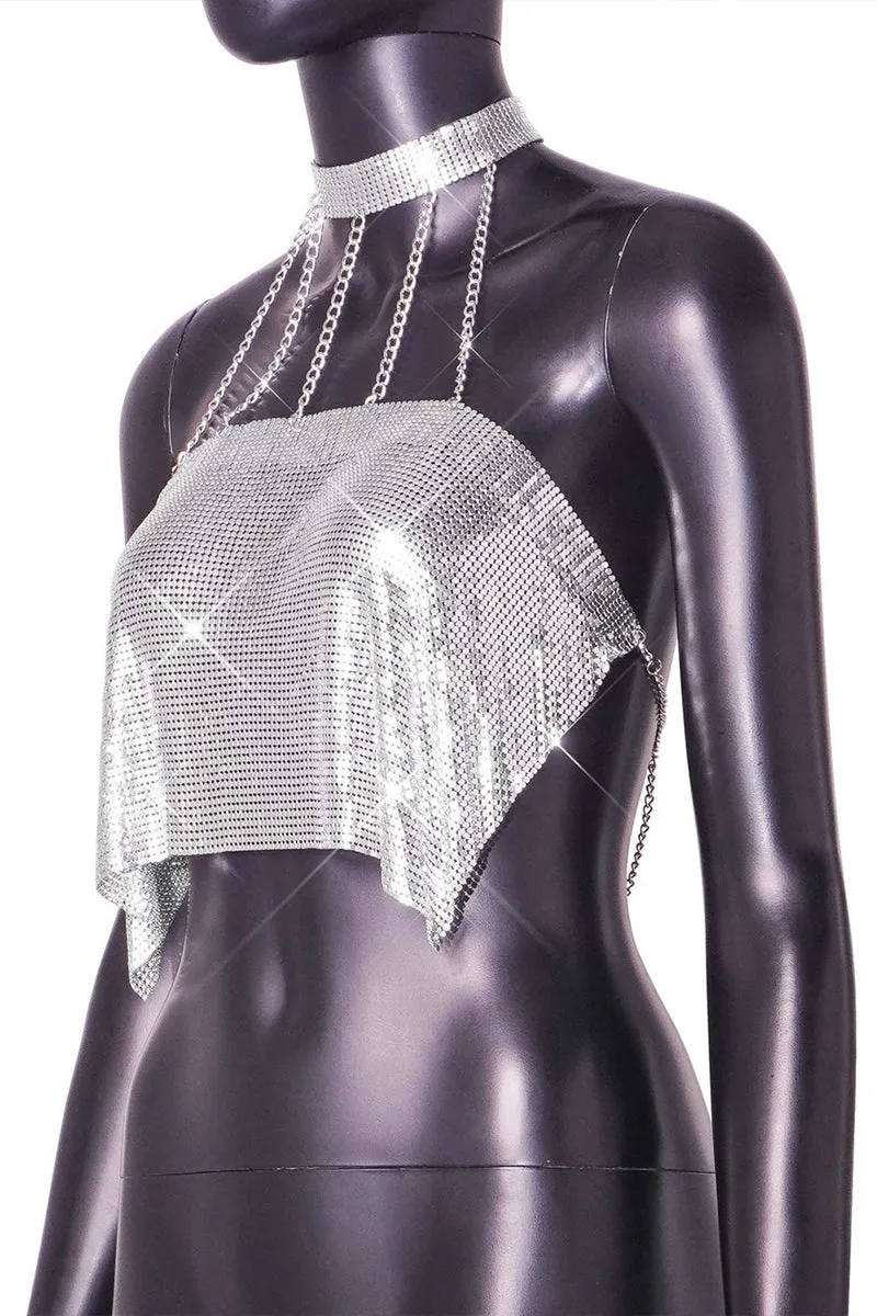 TQ3532 Choker Metallic Top