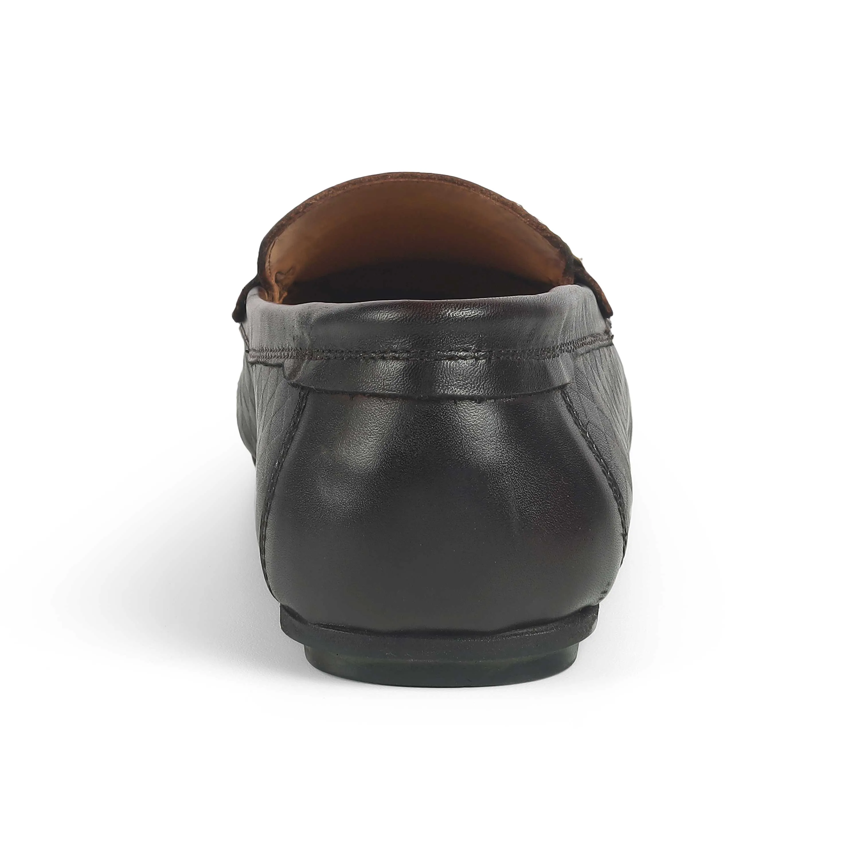 Tresmode Smat Brown Men's Leather Single Monk Shoes