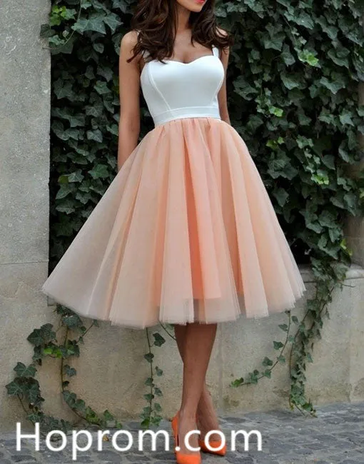 Tulle Off Shoulder Homecoming Dress, Pink Sweetheart Homecoming Dress