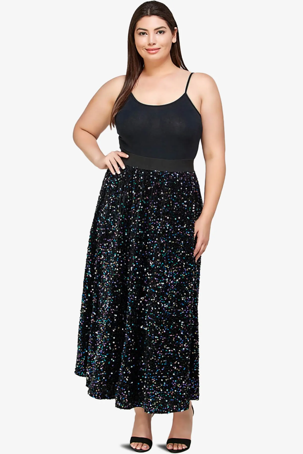 Ulyana Sequin A-Line Maxi Skirt