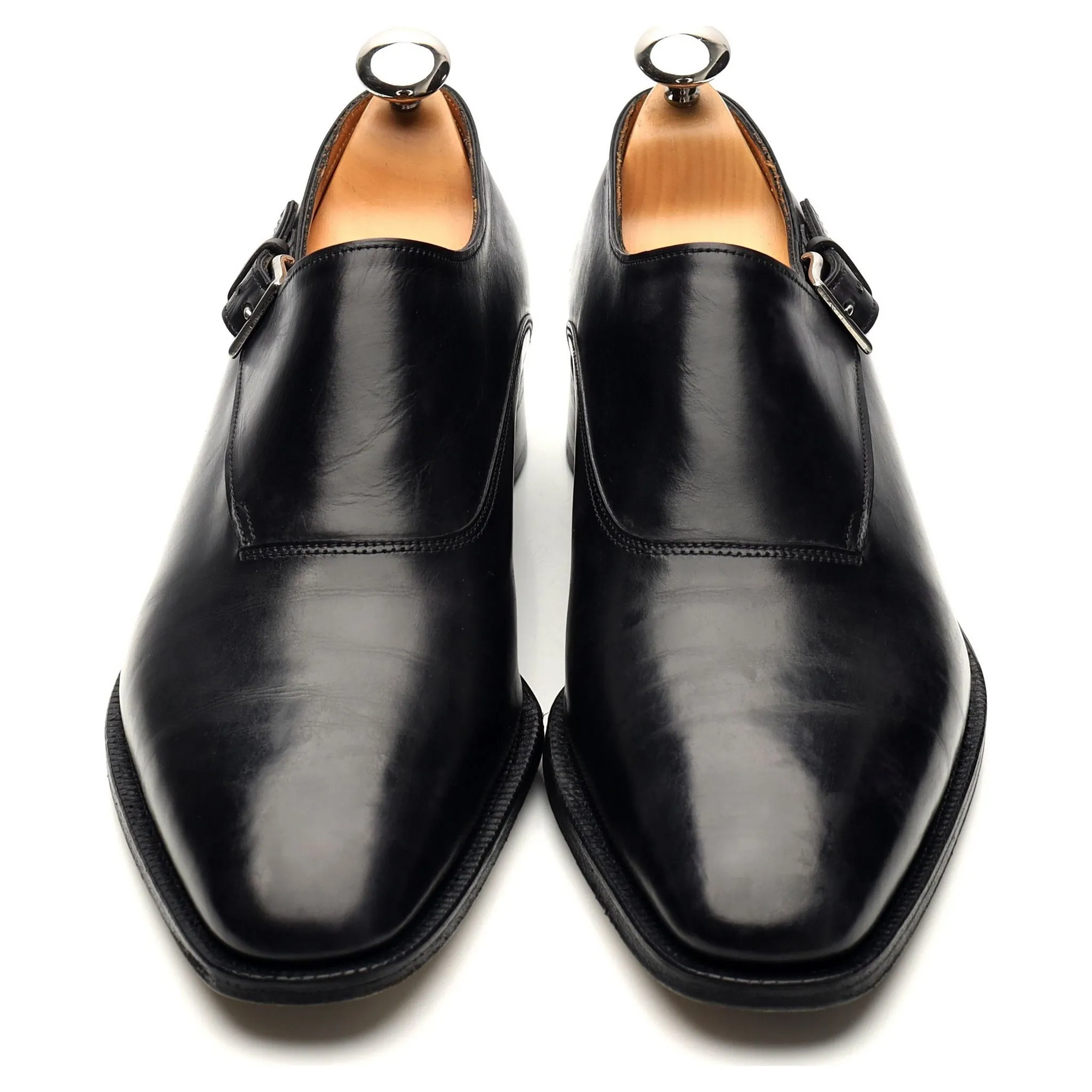'Vale' Black Leather Monk Strap UK 7 E