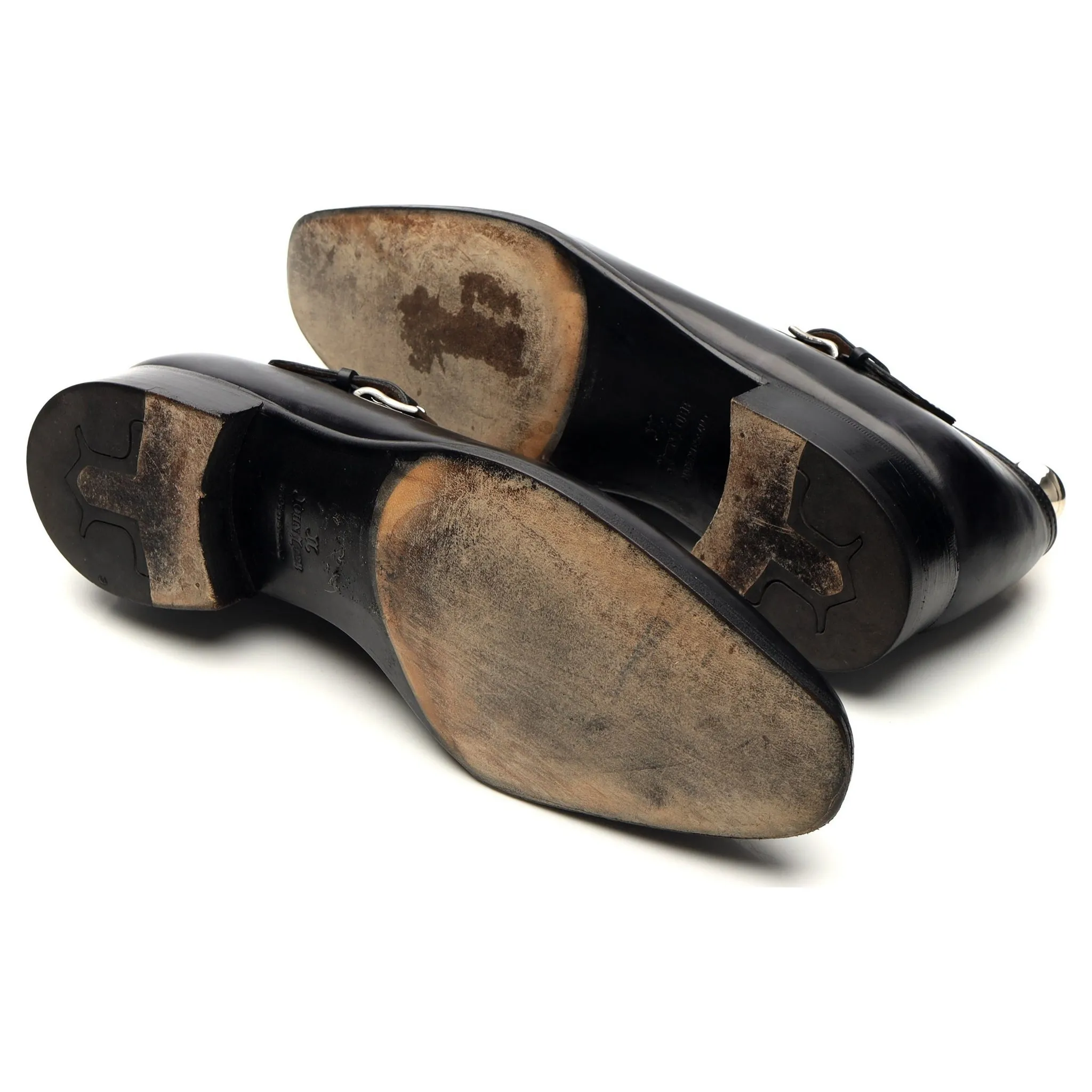 'Vale' Black Leather Monk Strap UK 7 E
