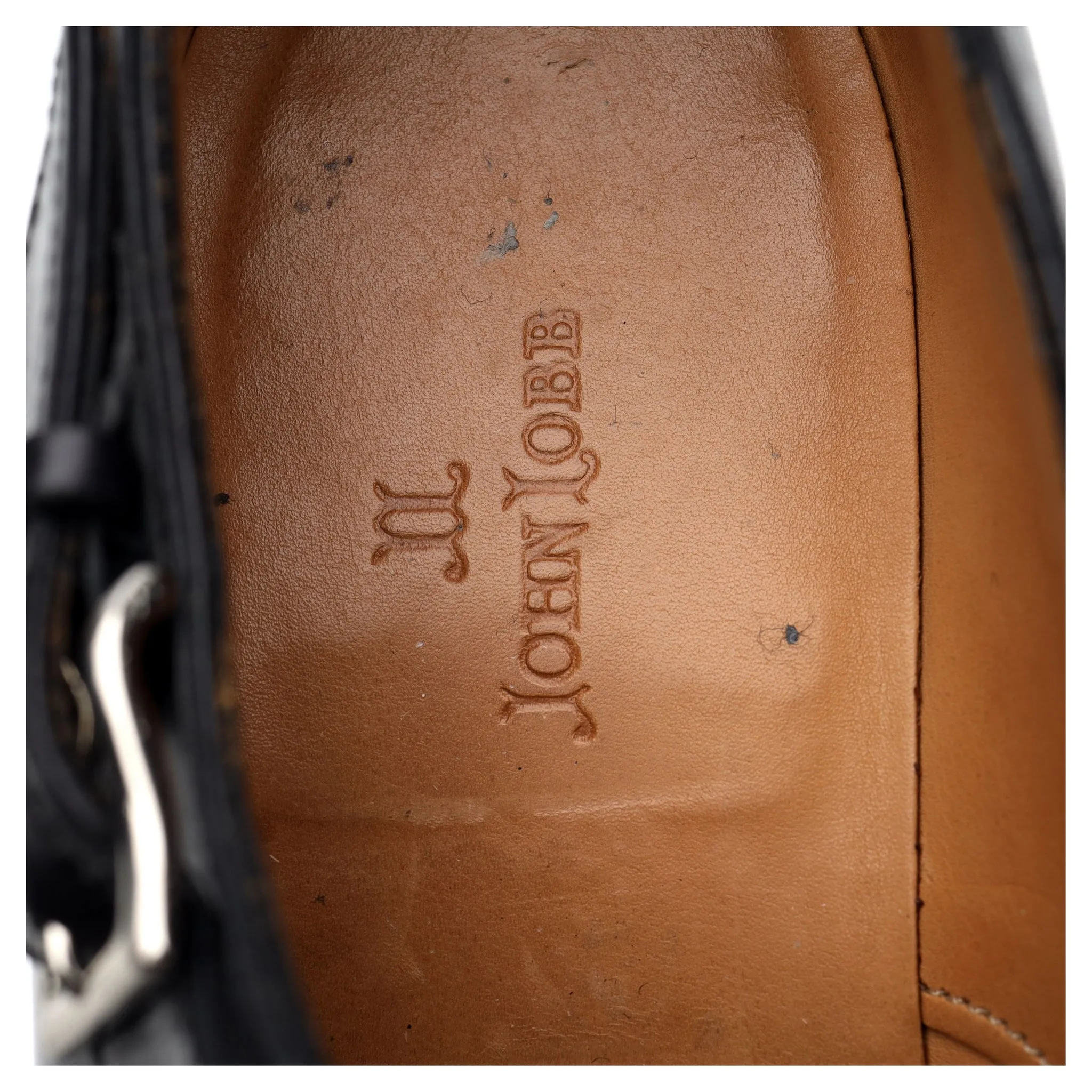 'Vale' Black Leather Monk Strap UK 7 E