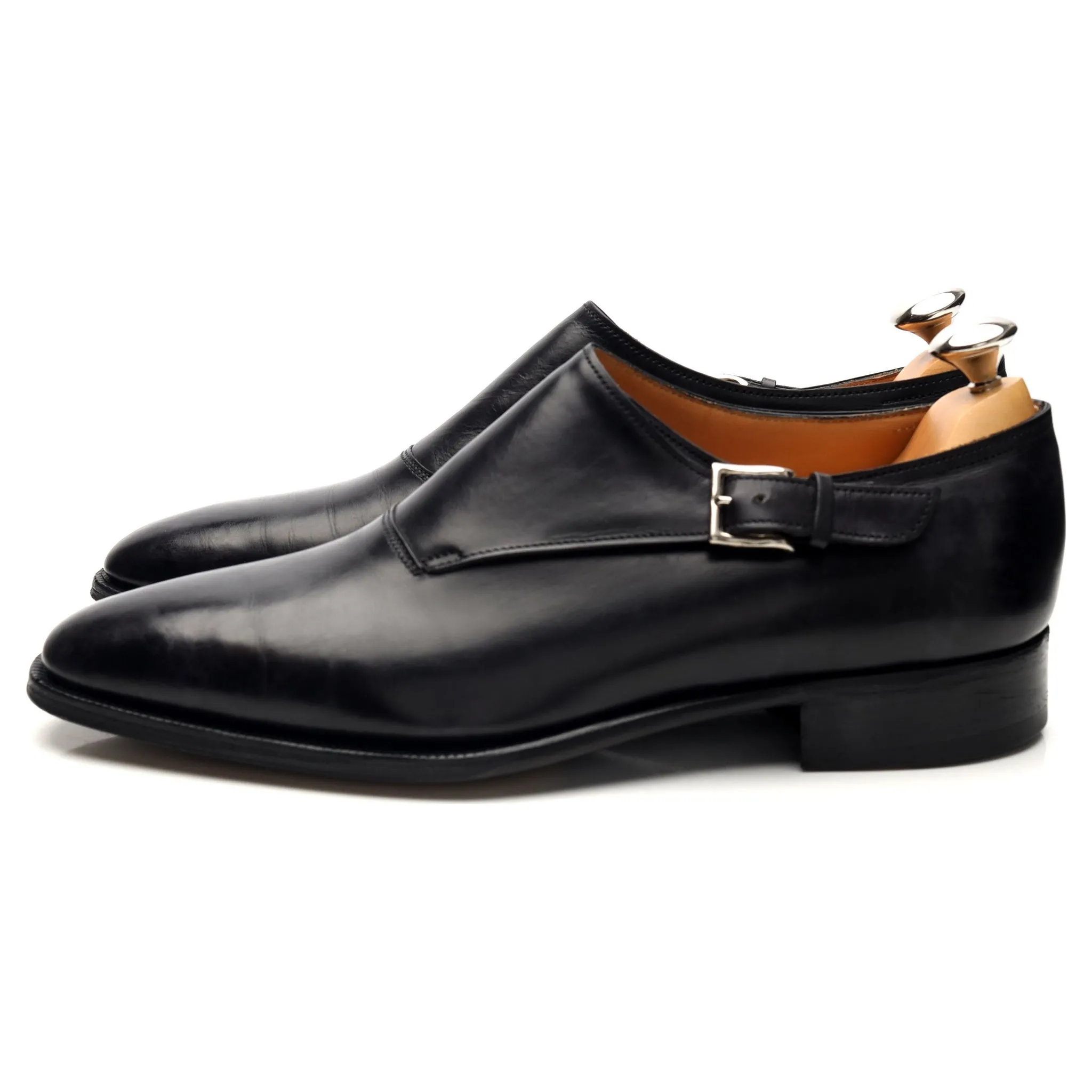 'Vale' Black Leather Monk Strap UK 7 E