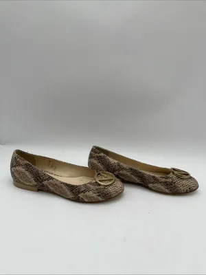 Valentino By MARIO Snake Print Leather VLOGO Ballerina Flats Women's Size 7 - Very Good