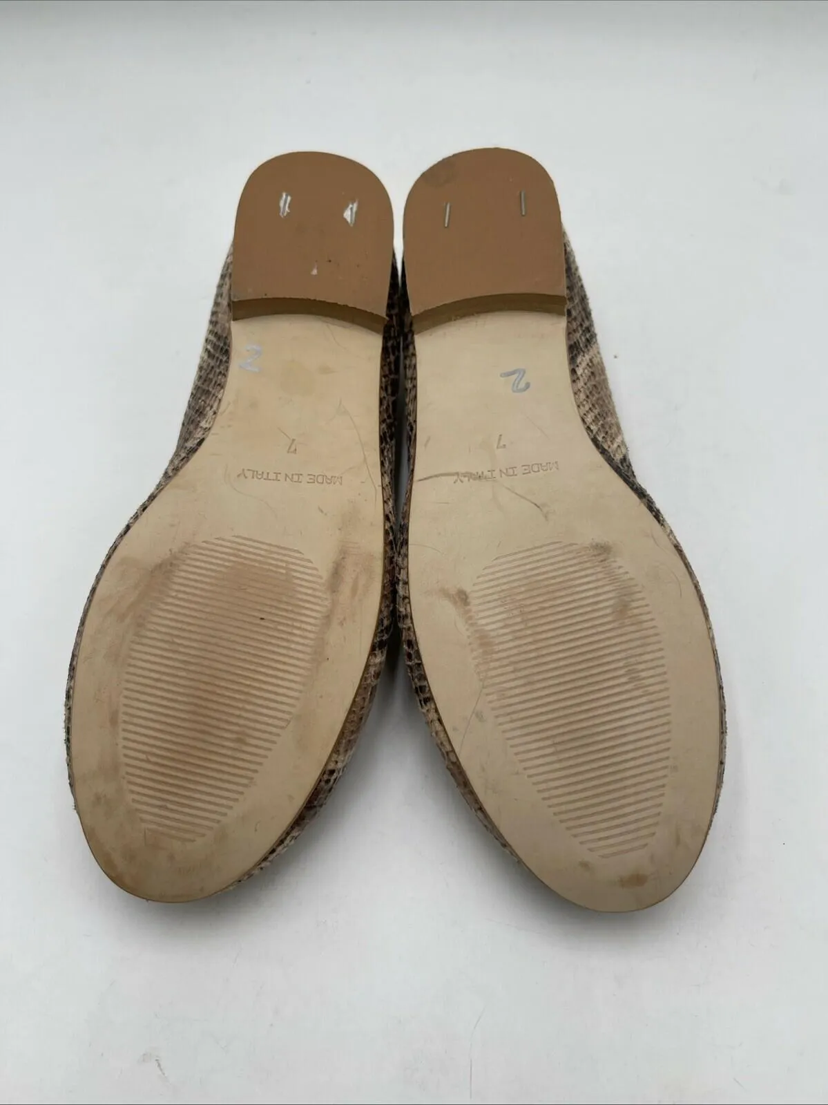 Valentino By MARIO Snake Print Leather VLOGO Ballerina Flats Women's Size 7 - Very Good