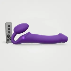 Vibrating Bendable Strap On In Purple - Strap-on-me
