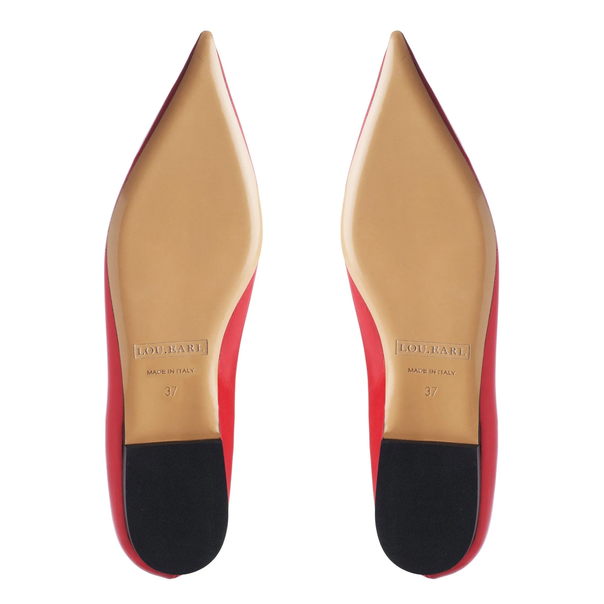 Vivienne Pointed Toe Flats in Red