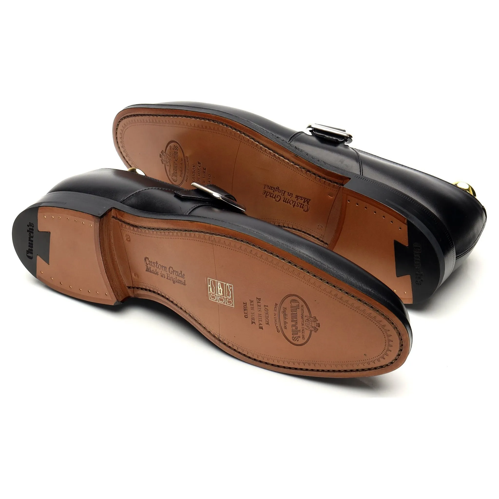 'Westbury' Black Leather Monk Strap UK 8 G
