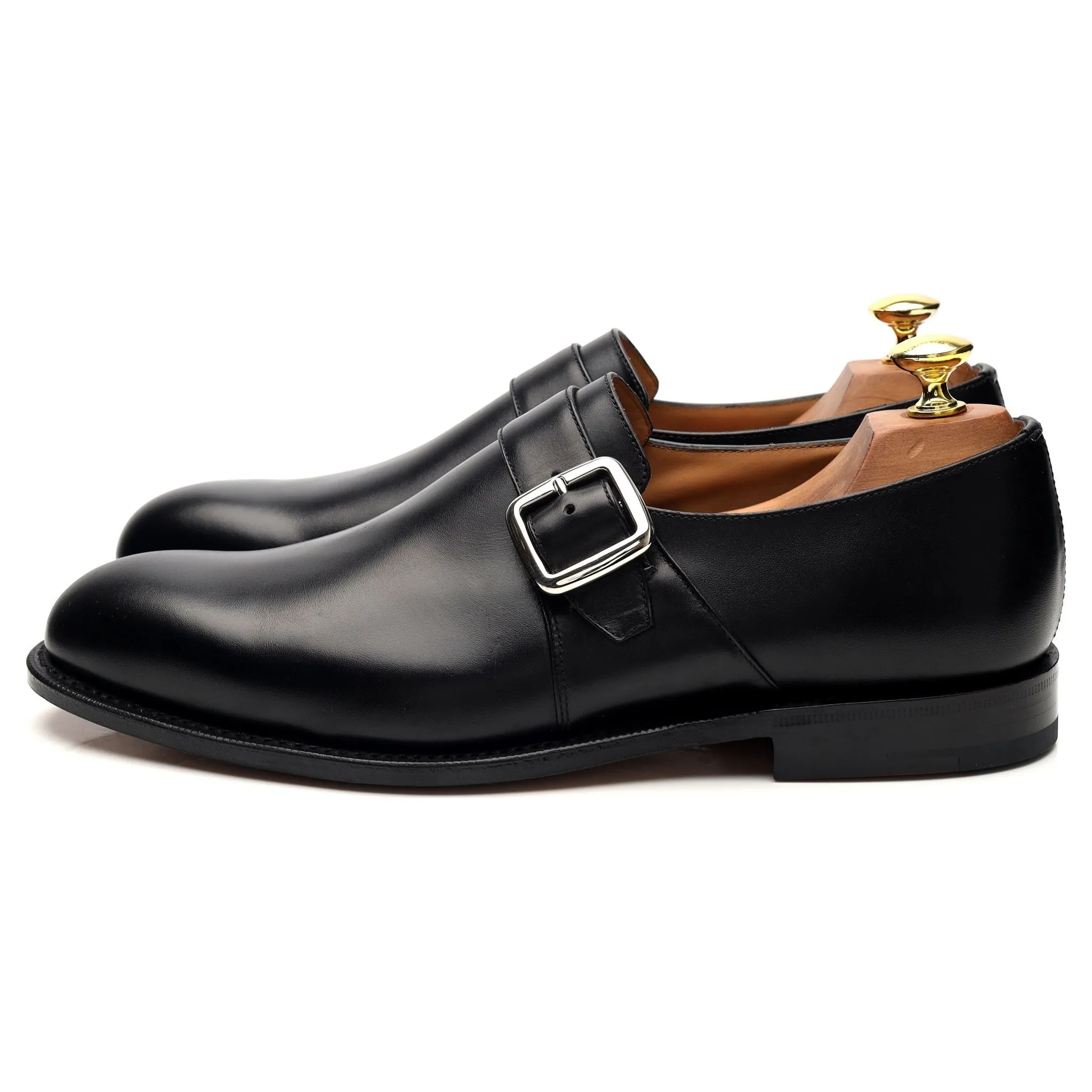 'Westbury' Black Leather Monk Strap UK 8 G