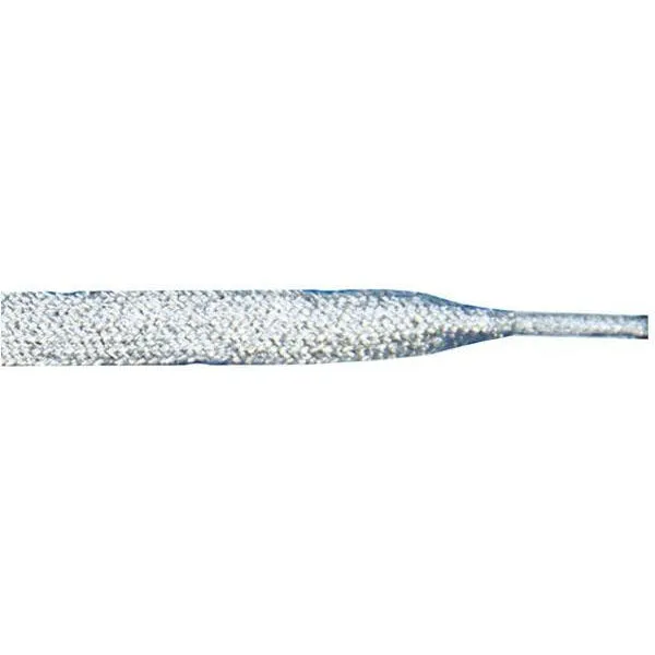 Wholesale Metallic Thin Flat 3/8" - Silver (12 Pair Pack) Shoelaces