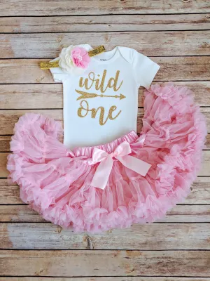 Wild One First Birthday Outfit Pink And Gold Tutu