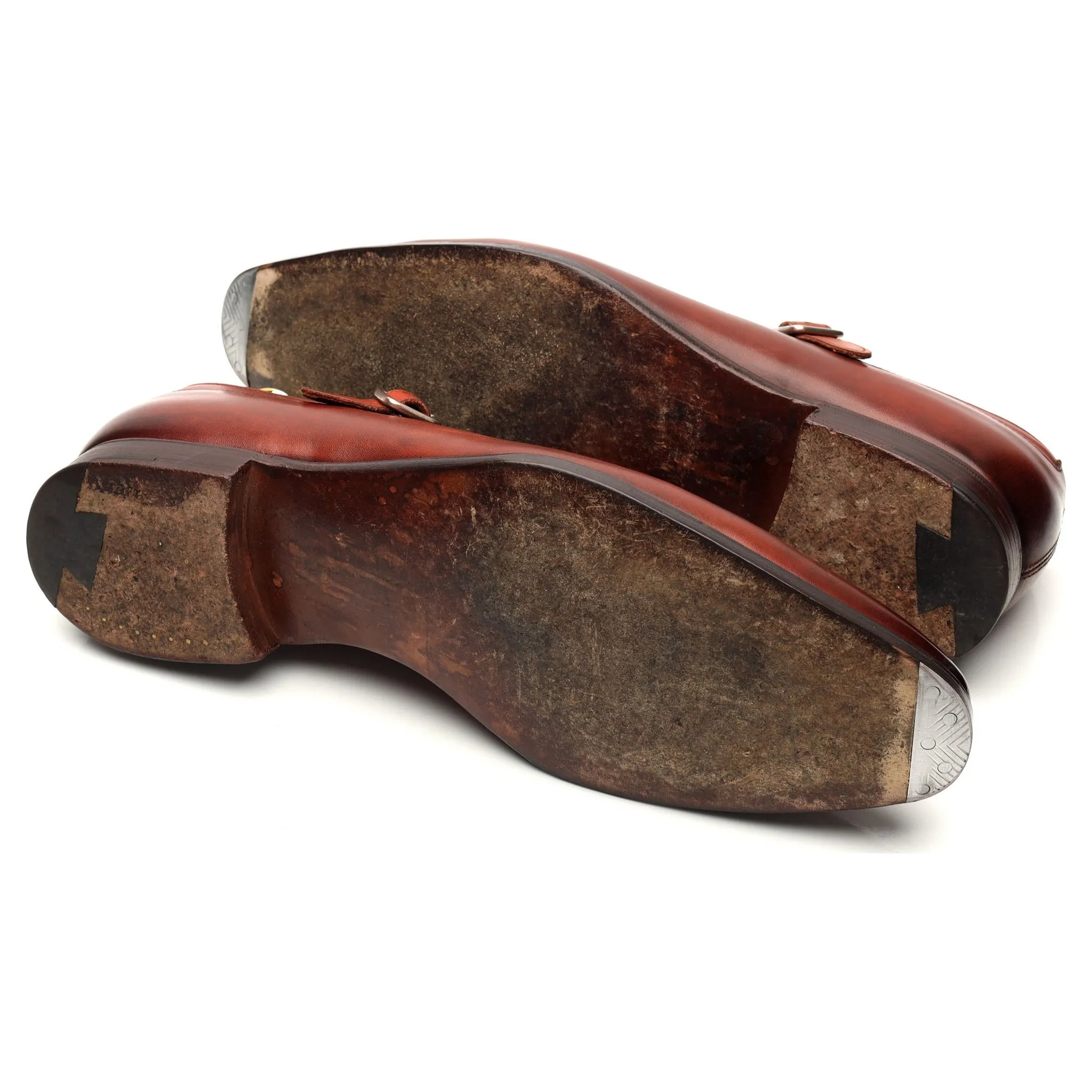 'Winston' Tan Brown Leather Monk Strap UK 7 E