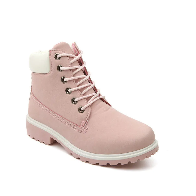 Women Boots PU Leather Platform Women Shoes Suede Rubber Women Ankle Boots Timber Boots Martin brand Shoes #C1